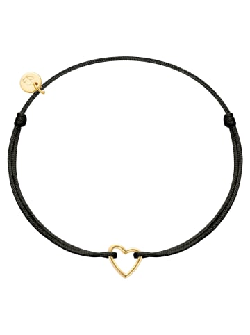 Glanzstücke München Armband Herz aus Textil und Sterling Silber in gelbgold