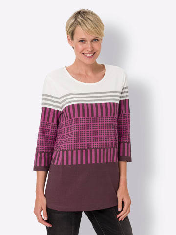 Sieh an! Druck-Shirt in ecru-burgund-bedruckt