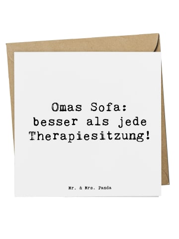 Mr. & Mrs. Panda Klappkarte Spruch Oma Sofa mit Spruch in Weiß