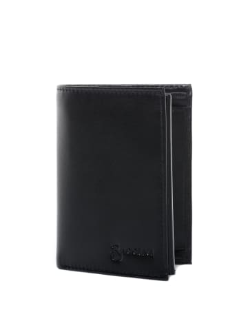 BACCINI Leder-Geldbörse echt Leder Geldbeutel handgefertigt Portemonnaie JAN in schwarz