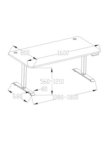 MCW Schreibtisch D40, Kirsch-Dekor, schwarz