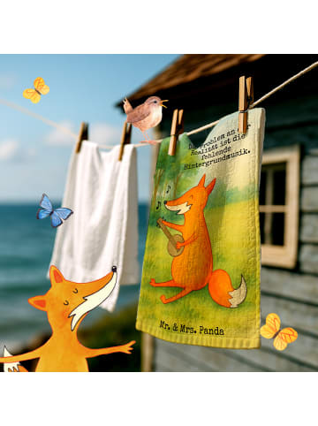 Mr. & Mrs. Panda Handtuch Fuchs Gitarre Design mit Spruch in Weiß