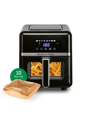 Gourmetmaxx GOURMETmaxx Heißluftfritteuse, 5 l - mit Multi-Color-Touchscreen & Farb-Icons