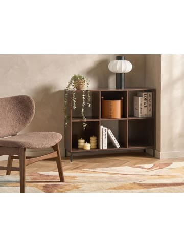 Beliani Bücherregal PEMBERTON in Braun/Schwarz - (W) 93 x (H) 73 x (L) 30 cm