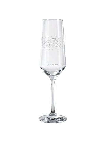 Mr. & Mrs. Panda Champagnerglas Igel Herzen ohne Spruch in Transparent