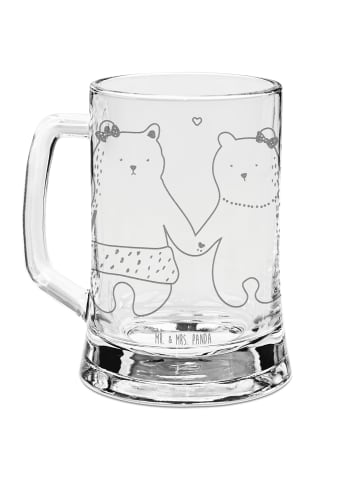 Mr. & Mrs. Panda Bierhumpen Bär Freundin ohne Spruch in Transparent