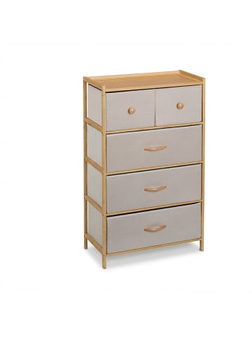 relaxdays Kommode in Natur/ Beige - (B)58 x (H)94 x (T)32,5 cm