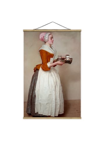 WALLART Stoffbild - Jean Etienne Liotard - Das Schokoladenmädchen in Creme-Beige