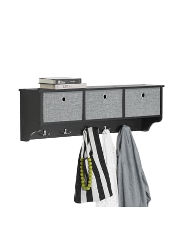 SoBuy Wandgarderobe in Schwarz - (B)100 x (H)30 x (T)20cm