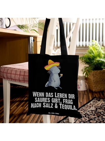 Mr. & Mrs. Panda Tote Bag Axolotl Tequila mit Spruch in Schwarz