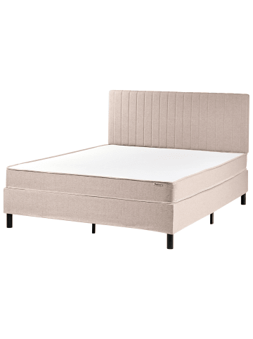 Beliani Doppelbett COUNTESS  in Beige/Braun - (W) 161 x (H) 114 x (L) 201 cm
