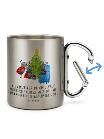 Mr. & Mrs. Panda Thermobecher Weihnachten Smörle mit Spruch in Silber