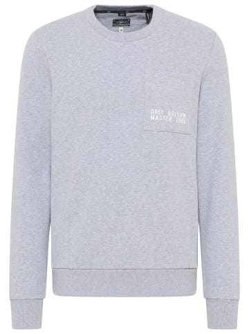 DreiMaster Maritim Sweatshirt Mit Rundhals in Hellgrau Melange