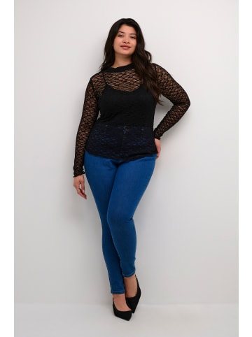 KAFFE curve Langarm-Bluse KCjolina in Black Deep