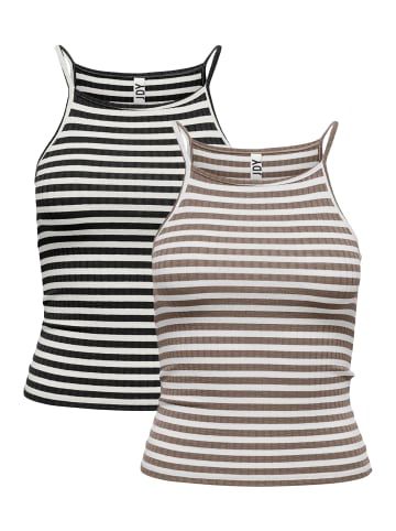 JACQUELINE de YONG Gestreiftes Tank Top 2-er Stück Ärmelloses Set JDYFRANSISKA in Schwarz-2