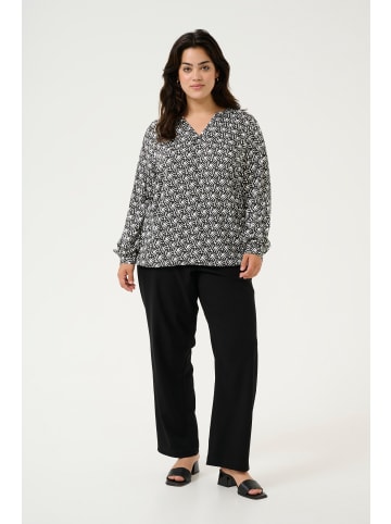 KAFFE curve Langarm-Bluse KCdiana in Black/Moonstruck Retro Print