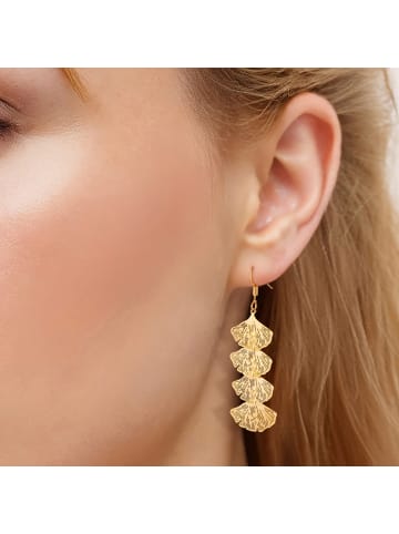 Yokoamii Ohrringe Ginkgoblatt aus Metall-Legierung in gelbgold