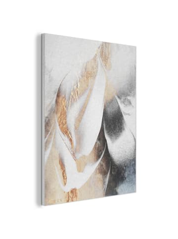 OnlyWow Akustibild Abstrakte Kunst weiß gold