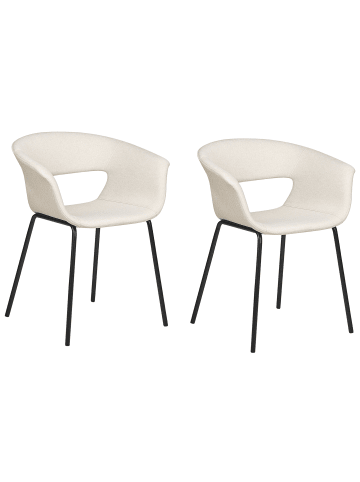 Beliani 2er-Set Esszimmerstuhl ELMA in Beige/Schwarz