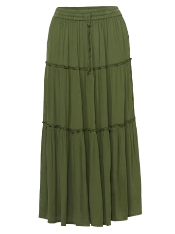 KOROSHI LANGES SKIRT in khaki