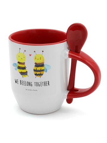 Mr. & Mrs. Panda Tasse mit Löffel Biene Verliebt mit Spruch in Weiß