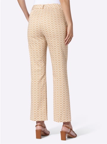 Heine Druck-Hose in camel-ecru-bedruckt