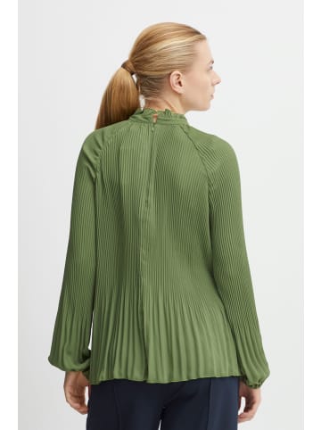 ICHI Langarmbluse IHLARA LS - 20104044  Hochgeschlossene feminine Bluse in Grün