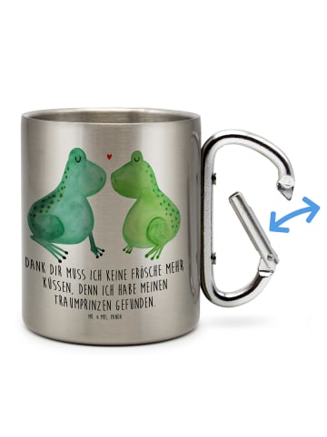 Mr. & Mrs. Panda Edelstahltasse Frosch Liebe mit Spruch in Silber