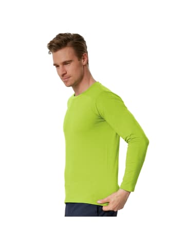 tectake Einfarbiges Langarm-Shirt für Männer, hellgrün