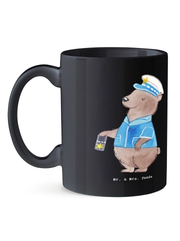 Mr. & Mrs. Panda Tasse mit Spruch Polizist Humor mit Spruch in Schwarz