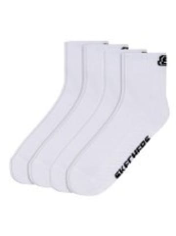 Skechers Quartersocken Skechers Unisex Quarter Socken Cushioned 4er Pack in Weiß