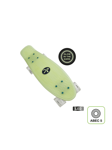 muuwmi Skateboard Fun GLOW, mit Leuchtrollen und Glow-Effekt
