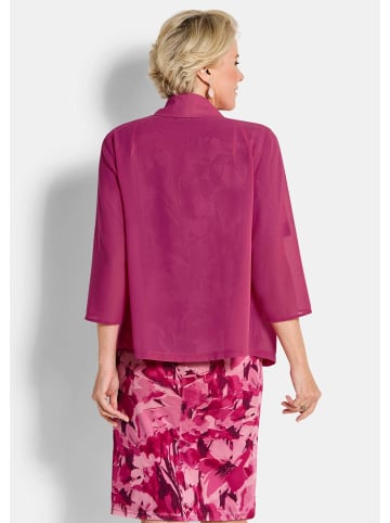 GOLDNER Chiffonjäckchen Blaue leichte Jacke mit Schalkragen, Halbarm in pink