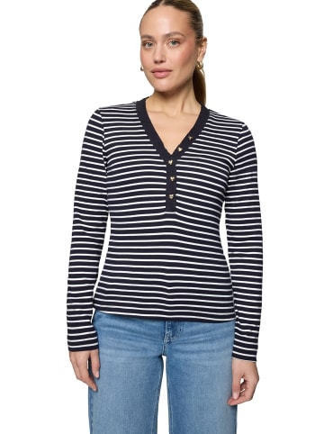 Zero  Ringelshirt mit Knopfleiste in Dark BlueCream