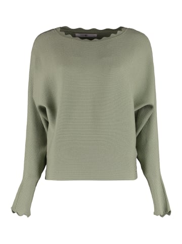 Hailys Pullover Langarm Locker Geripptes Design in Grün