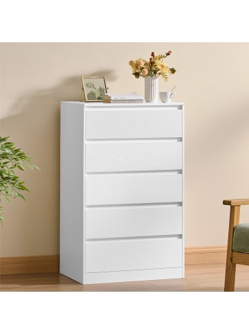VASAGLE 5er-Set: Kommode Kailyn in Schneeweiß - (B)40.4 x (H)97.4 x (T)60.2 cm