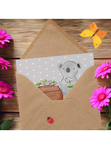 Mr. & Mrs. Panda Deluxe Karte Bestatter Leidenschaft mit Spruch in Grau Pastell