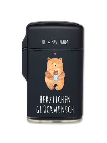 Mr. & Mrs. Panda Feuerzeug Bär Baby mit Spruch in Schwarz