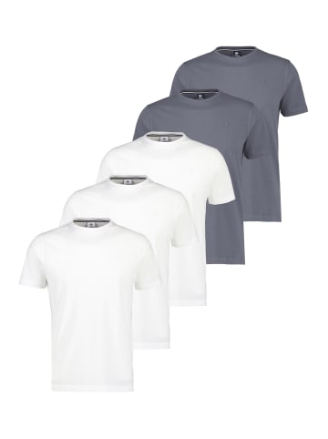 Lerros T-Shirt Basic in Weiß / grau
