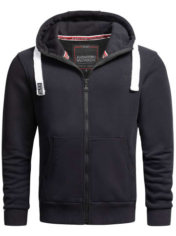 Alessandro Salvarini Jacke Alessandro Salvarini Herren Hoodie AS314 in Schwarz
