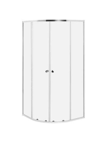 Beliani Duschkabine ONELLI in Silber - (W) 90 x (H) 190 x (L) 90 cm