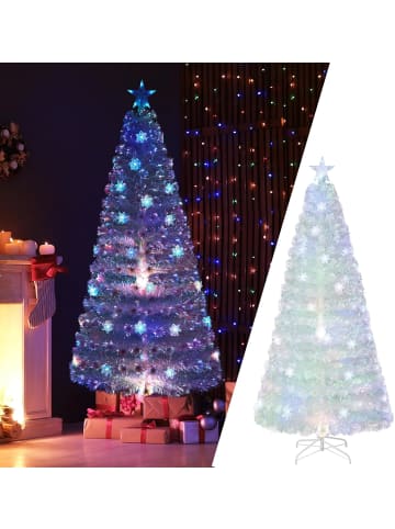 COSTWAY Weihnachtsbaum Künstlich mit Beleuchtung in Weiß