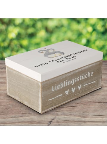 Mr. & Mrs. Panda Holzkiste Pinguin Beste Lieblingsfreundin der W... in Weiß