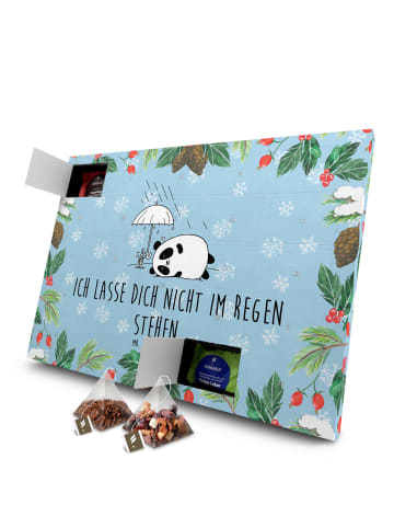 Mr. & Mrs. Panda Tee Adventskalender Panda Freundschaft mit Spruch in Eisblau