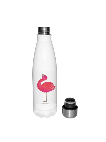 Mr. & Mrs. Panda Thermosflasche Flamingo Stolz ohne Spruch in Weiß
