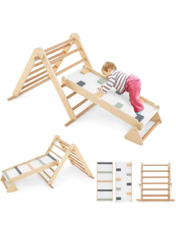 COSTWAY Klettergerüst Indoor in Hellbraun