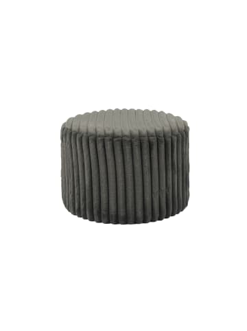 SalesFever Sitzhocker rund Ø55 cm mit Bezugsstoff aus breitem Plüsch-Cord in Dunkelgrau