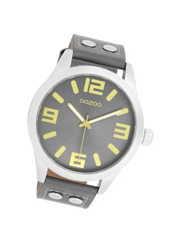 Oozoo Analog-Armbanduhr Oozoo Timepieces grau extra groß (ca. 46mm)