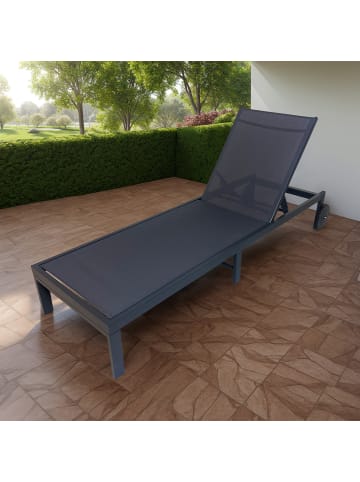 home24 Verstellbare Gartenliege Palmi in Anthrazit