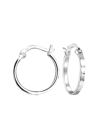 Alexander York Ohrringe, Creolen gehämmert in 925 Sterling Silber, 2-tlg. in silber